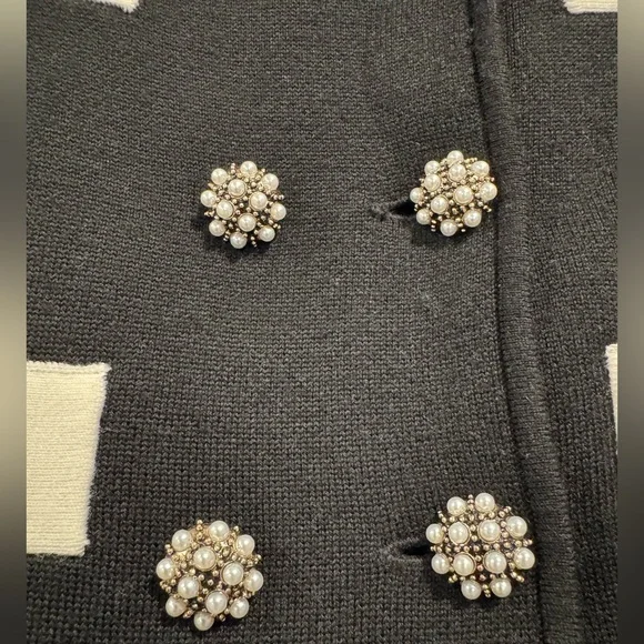 New Alice and Olivia black Verdell cropped knit sweater jacket